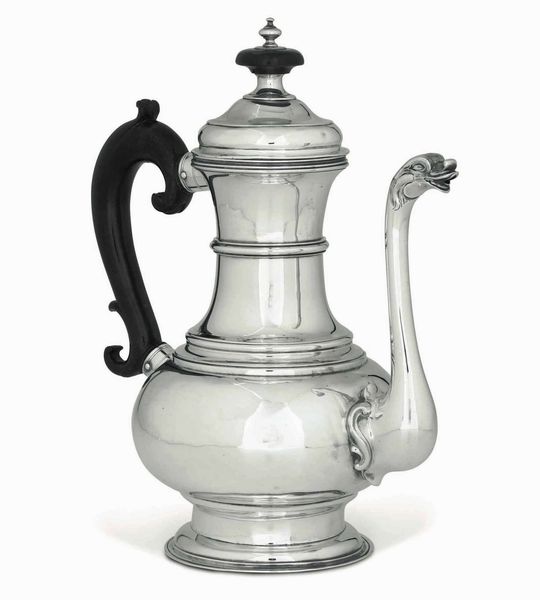 Caffettiera in argento fuso, cesellato e inciso. Firenze 1755-1760, argentiere LB, saggiatore Andrea Cambi  - Asta Argenti del XX secolo - Associazione Nazionale - Case d'Asta italiane