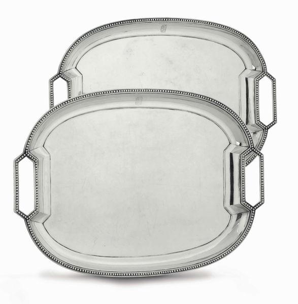 Due vassoi. Argento fuso, sbalzato e cesellato. Stato Pontificio ultimo quarto del XVIII secolo  - Asta Argenti del XX secolo - Associazione Nazionale - Case d'Asta italiane