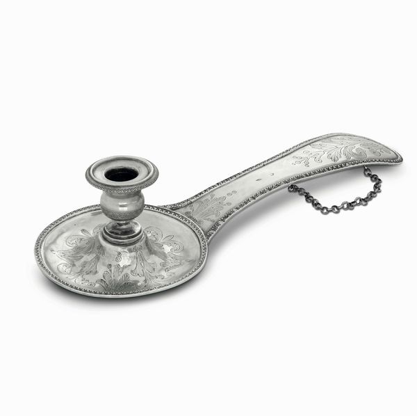Palmatoria. Argento fuso, sbalzato e traforato. Roma 1815-1872. Maestro argentiere Angelo Giannotti (1824-1865)  - Asta Argenti del XX secolo - Associazione Nazionale - Case d'Asta italiane