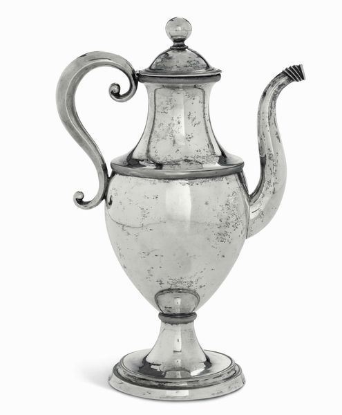 Caffettiera. Argento fuso e cesellato. Argenteria italiana del XIX secolo  - Asta Argenti del XX secolo - Associazione Nazionale - Case d'Asta italiane
