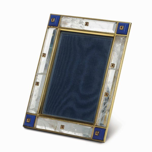 Cornice. Bronzo, cristallo di Rocca, lapislazzulo e ametista. Manifattura italiana del XX secolo  - Asta Argenti del XX secolo - Associazione Nazionale - Case d'Asta italiane