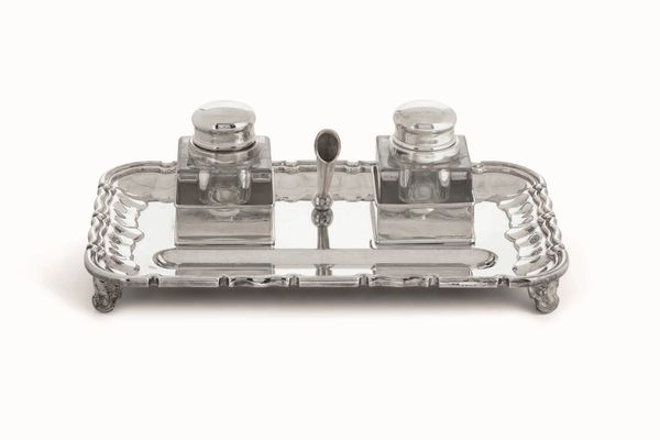 Calamaio. Argento fuso e sagomato. Argenteria artistica veneta del XX secolo. Argentiere Rino Greggio, Padova  - Asta Argenti del XX secolo - Associazione Nazionale - Case d'Asta italiane