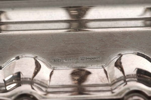 Calamaio. Argento fuso e sagomato. Argenteria artistica veneta del XX secolo. Argentiere Rino Greggio, Padova  - Asta Argenti del XX secolo - Associazione Nazionale - Case d'Asta italiane