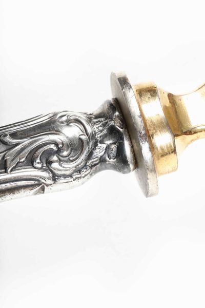 Servizio posate dadolce. Argento e metallo. Russia XX secolo<BR><BR>  - Asta Argenti del XX secolo - Associazione Nazionale - Case d'Asta italiane