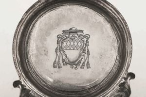 Palmatoria. Argento fuso, sbalzato e cesellato. Toscana seconda met� del XVIII secolo  - Asta Argenti del XX secolo - Associazione Nazionale - Case d'Asta italiane