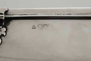 Calamaio. Argento fuso, sagomato e inciso. Marchio della citt� di Londra per l�anno 1906 e dell�argentiere (non identificato)  - Asta Argenti del XX secolo - Associazione Nazionale - Case d'Asta italiane