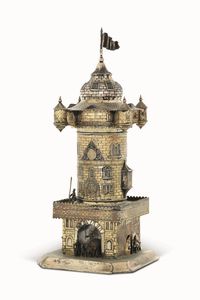 Coppa a modello di torrione. Argento fuso, sbalzato, cesellato e dorato. Argenteria artistica tedesca del XIX-XX secolo  - Asta Argenti del XX secolo - Associazione Nazionale - Case d'Asta italiane