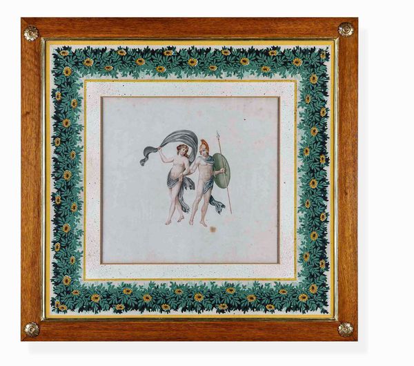 Lotto di sei incisioni acquerellate. XIX secolo, probabile scuola di Raffaele Giovine  - Asta Dimore italiane  - Associazione Nazionale - Case d'Asta italiane