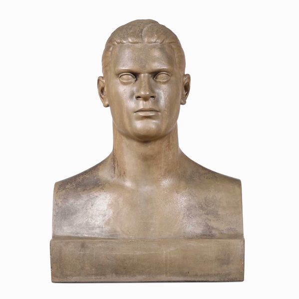 Manifattura di Signa. Busto di giovane in terracotta. XX secolo  - Asta Dimore italiane  - Associazione Nazionale - Case d'Asta italiane