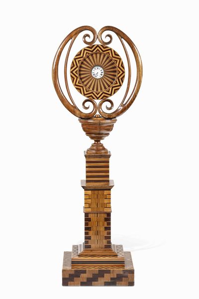 Grande porta orologio in legno intarsiato Carlo X. Austria, prima met XIX secolo  - Asta Dimore italiane  - Associazione Nazionale - Case d'Asta italiane