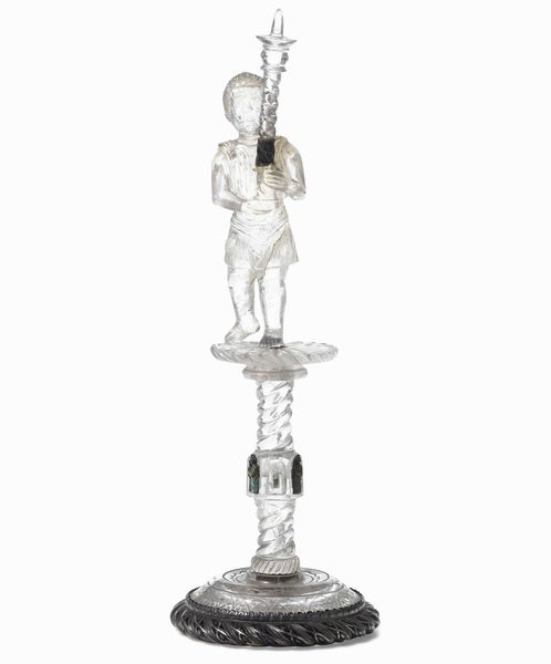 Portacandela in cristallo. Vienna (?), XIX secolo  - Asta Dimore italiane  - Associazione Nazionale - Case d'Asta italiane