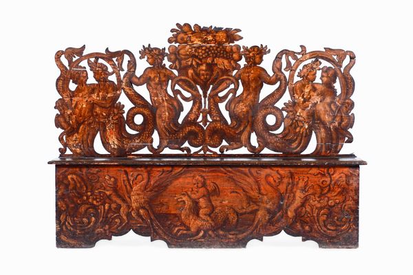 Panca in abete dipinto e traforato. XVII-XVIII secolo  - Asta Dimore italiane  - Associazione Nazionale - Case d'Asta italiane