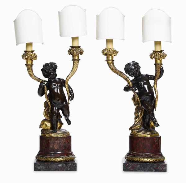 Coppia di candelabri. XIX secolo  - Asta Dimore italiane  - Associazione Nazionale - Case d'Asta italiane