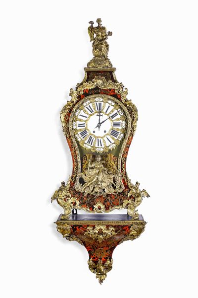 Pendola cartel con mensola stile Boulle, XIX-XX secolo  - Asta Dimore italiane  - Associazione Nazionale - Case d'Asta italiane