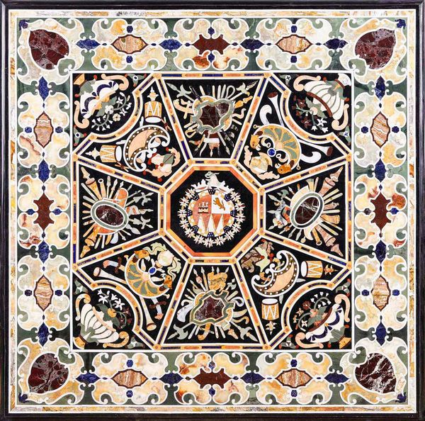 Piano con commesso di marmi e pietre dure. Arte italiana del XX secolo  - Asta Dimore italiane  - Associazione Nazionale - Case d'Asta italiane