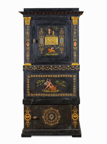 Filippo e Francesco Vago, Milano 1842<BR>Cassaforte in ferro dipinto  - Asta Dimore italiane  - Associazione Nazionale - Case d'Asta italiane