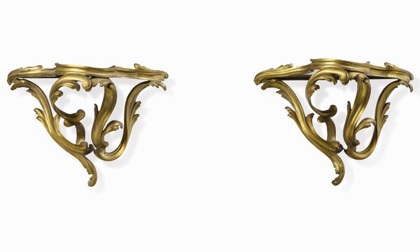 Coppia di mensole Luigi XVI in bronzo dorato, Alfred Camus (?), Francia, XVIII secolo  - Asta Dimore italiane  - Associazione Nazionale - Case d'Asta italiane
