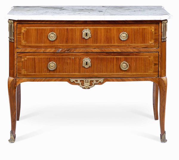 Commode lastronata e intarsiata, Jean Popsel (attivo dal 1755 al 1785). Francia, 1760/70 ca.  - Asta Dimore italiane  - Associazione Nazionale - Case d'Asta italiane