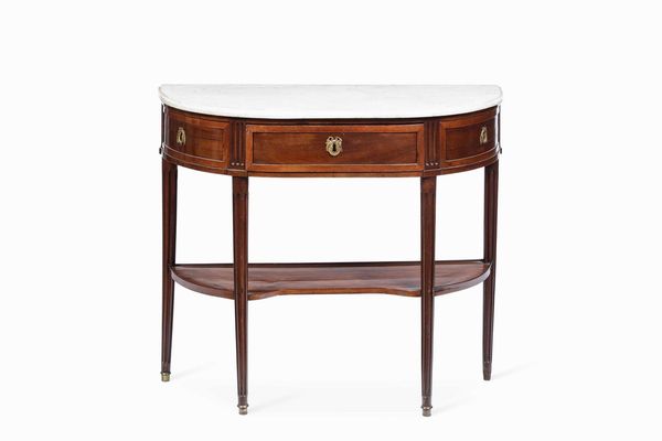 Consolle demilune lastronata e filettata. XIX secolo  - Asta Dimore italiane  - Associazione Nazionale - Case d'Asta italiane