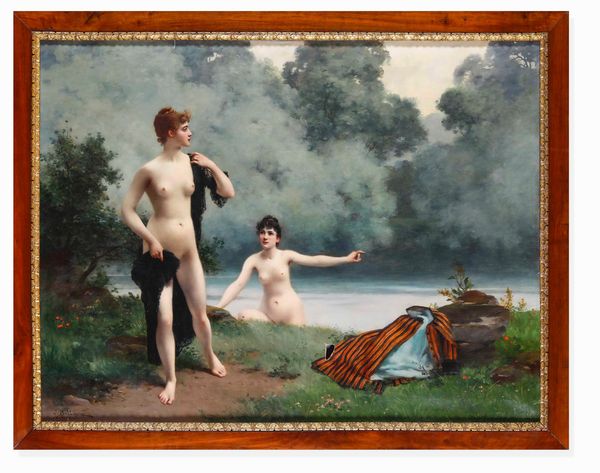 ,Jules Frederic Ballavoine : Figure femminili al bagno, 1880  - Asta Dimore italiane  - Associazione Nazionale - Case d'Asta italiane