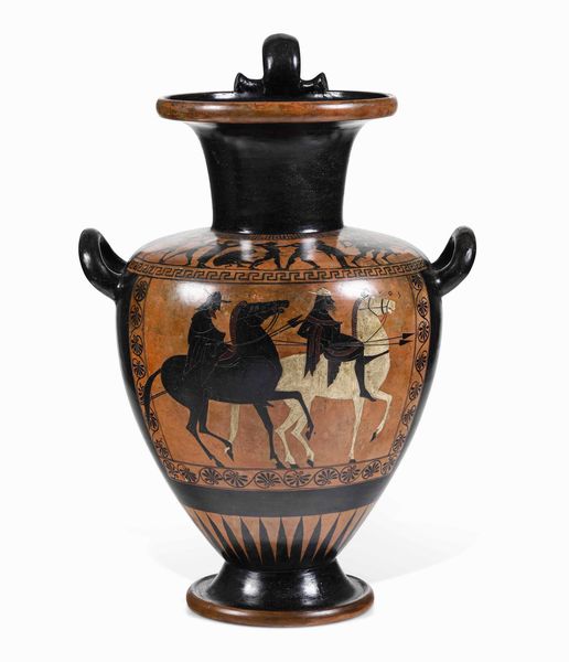 Grande anfora.<BR>Napoli, Manifattura Migliuolo-Giustiniani (?), XIX secolo  - Asta Dimore italiane  - Associazione Nazionale - Case d'Asta italiane