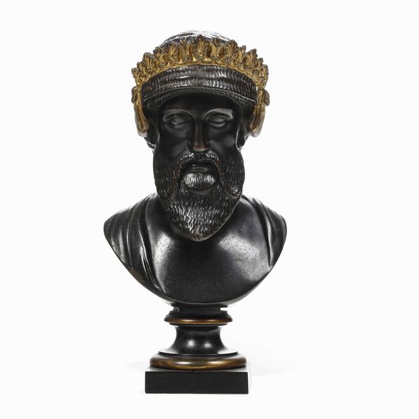 Busto di Imperatore. Bronzo fuso, patinato e dorato. Fonditore del XIX-XX secolo  - Asta Dimore italiane  - Associazione Nazionale - Case d'Asta italiane