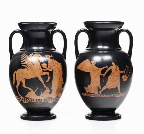 Coppia di vasi.<BR>Napoli, seconda met del XIX secolo  - Asta Dimore italiane  - Associazione Nazionale - Case d'Asta italiane