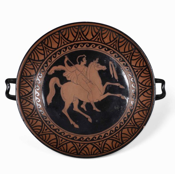 Piccolo piatto biansato.<BR>Napoli, Manifattura Del Vecchio, prima met del XIX secolo  - Asta Dimore italiane  - Associazione Nazionale - Case d'Asta italiane