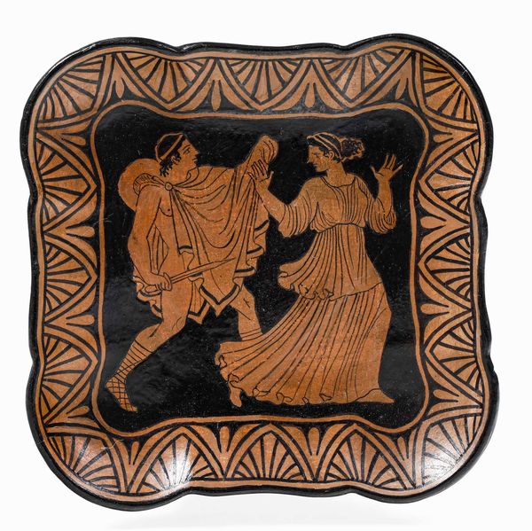 Vassoietto quadrato polilobato.<BR>Napoli, Manifattura Giustiniani (?), XIX secolo  - Asta Dimore italiane  - Associazione Nazionale - Case d'Asta italiane