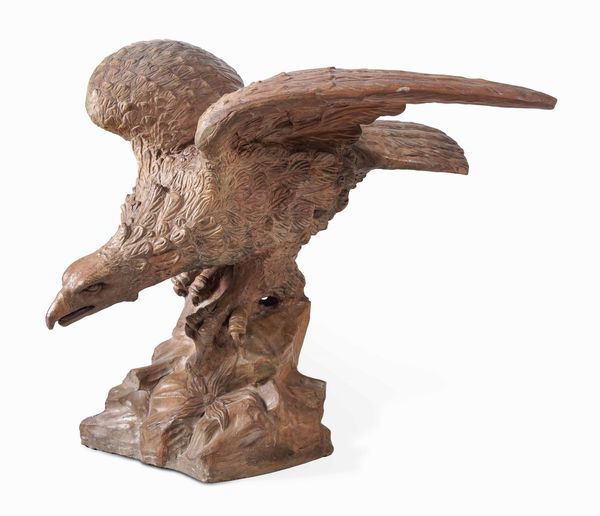 Grande scultura in terracotta raffigurante aquila, XX secolo  - Asta Dimore italiane  - Associazione Nazionale - Case d'Asta italiane