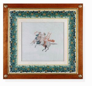 Lotto di sei incisioni acquerellate. XIX secolo, probabile scuola di Raffaele Giovine  - Asta Dimore italiane  - Associazione Nazionale - Case d'Asta italiane