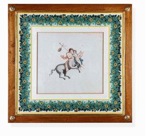 Lotto di sei incisioni acquerellate. XIX secolo, probabile scuola di Raffaele Giovine  - Asta Dimore italiane  - Associazione Nazionale - Case d'Asta italiane