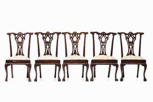 Tavolo allungabile con dieci sedie e due poltrone in mogano. Inghilterra, XIX secolo  - Asta Dimore italiane  - Associazione Nazionale - Case d'Asta italiane