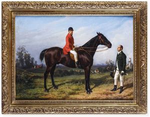 ,Filippo Palizzi a firma di - Cavallo e cavaliere, 1852