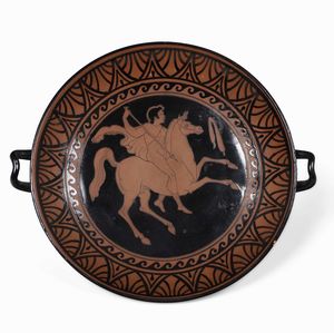 Piccolo piatto biansato.<BR>Napoli, Manifattura Del Vecchio, prima met del XIX secolo  - Asta Dimore italiane  - Associazione Nazionale - Case d'Asta italiane