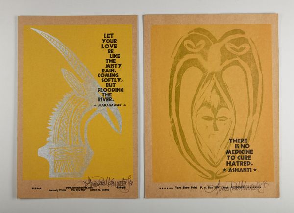 Amos Kennedy Jr. : Due grafiche.Pigmenti su carta.  - Asta Asta 365 | ARTE AFRICANA, OCEANICA E DELLE AMERICHE - ARTE AFRICANA Tradizionale - Associazione Nazionale - Case d'Asta italiane