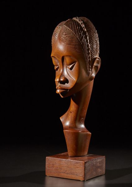 Diansivika : Testa femminile. legno, met� '900  - Asta Asta 365 | ARTE AFRICANA, OCEANICA E DELLE AMERICHE - ARTE AFRICANA Tradizionale - Associazione Nazionale - Case d'Asta italiane
