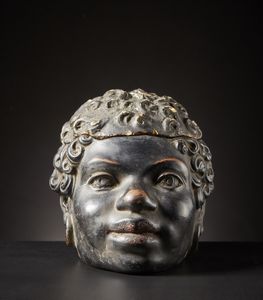 AUTORE NON IDENTIFICATO : Tabacchiera.Francia,  fine  '800.Terracotta e pigmenti.Piccoli difetti.  - Asta Asta 365 | ARTE AFRICANA, OCEANICA E DELLE AMERICHE - ARTE AFRICANA Tradizionale - Associazione Nazionale - Case d'Asta italiane
