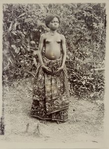 AUTORE NON IDENTIFICATO - Ritratto di giovane donna indigena.Stampa alla gelatina sali d'argento.1906 circa