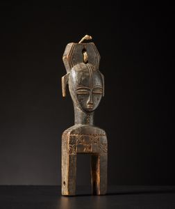 Ligbi, Baule - Costa d'Avorio : Puleggia da telaio.Legno duro a patina scura.Segni d'uso.  - Asta Asta 365 | ARTE AFRICANA, OCEANICA E DELLE AMERICHE - ARTE AFRICANA Tradizionale - Associazione Nazionale - Case d'Asta italiane
