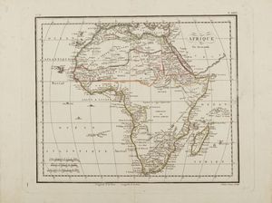Arrowsmitht - Afrique, 1820 circaIncisione acquaforte acquarellata su carta vergellata.