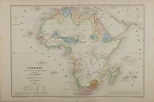 M.J.H. Schnitzler - L'Afrique, suivant les connaissances geographiques actuellespour  l'Atlas historique et pittoresque,Strasbourg. E.Simon Edit, 1860.Litografia acquarellata su carta.