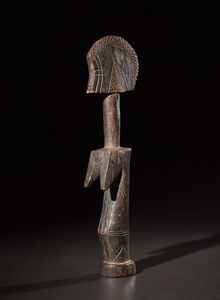 Mossi - Burkina Faso - Bambola di fertilità.Legno duro a patina scura.Segni d'uso.