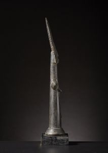 Ashanti - Ghana : Bambola di fertilit o Akua'ba.Legno duro a patina nera.Segni d'uso.Etichetta scritta a mano Con base  - Asta Asta 365 | ARTE AFRICANA, OCEANICA E DELLE AMERICHE - ARTE AFRICANA Tradizionale - Associazione Nazionale - Case d'Asta italiane