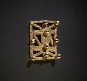 Akan - Ghana e Costa d'Avorio - Peso per oro.Lega metallica.Segni d'uso.