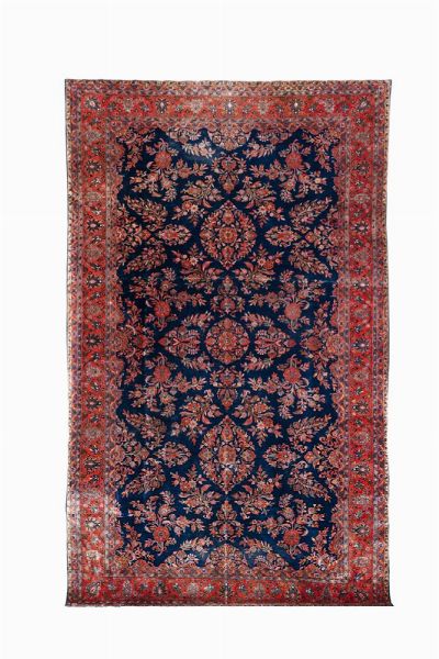 Grande tappeto persiano Kashan Manchester inizio XX secolo  - Asta Tappeti Antichi - Associazione Nazionale - Case d'Asta italiane