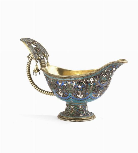 KOVSH, SAN PIETROBURGO, FINE SECOLO XIX, ARGENTIERE MICHAIL GRATSCHEW  - Asta Argenti italiani ed europei - Associazione Nazionale - Case d'Asta italiane