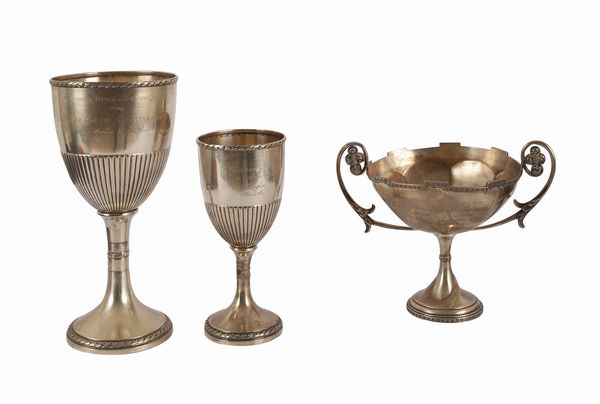 Anni '20, 3 coppe con iscrizione  - Asta Asta 102 - Gioielli, Orologi e Argenti - Associazione Nazionale - Case d'Asta italiane