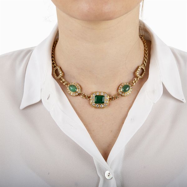 Collana con smeraldo e diamanti  - Asta Asta 102 - Gioielli, Orologi e Argenti - Associazione Nazionale - Case d'Asta italiane