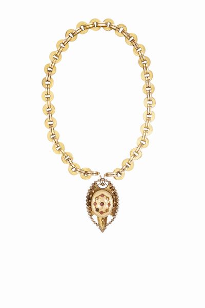 Inizio XX Secolo, Collana con medaglione  - Asta Asta 102 - Gioielli, Orologi e Argenti - Associazione Nazionale - Case d'Asta italiane